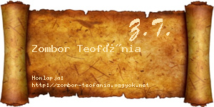 Zombor Teofánia névjegykártya